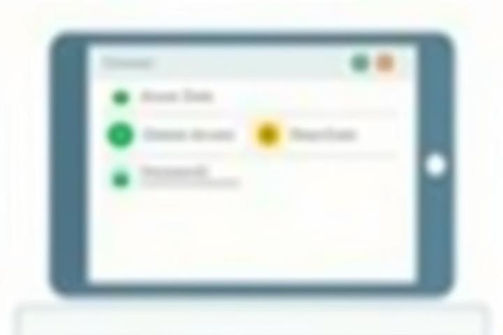 A user-friendly digital dashboard with clear options for 'Access Data', 'Modify Data', 'Delete Account', and 'Download Data', symbolizing user control over personal information.